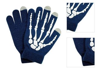 Semiline Unisex's Smartphone Gloves 0178-0 White/Navy Blue 3