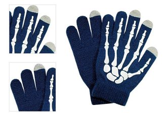 Semiline Unisex's Smartphone Gloves 0178-0 White/Navy Blue 4