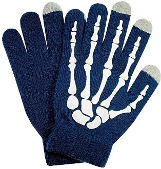 Semiline Unisex's Smartphone Gloves 0178-0 White/Navy Blue 2