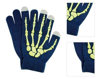 Semiline Unisex's Smartphone Gloves 0178-6 Green/Navy Blue 3