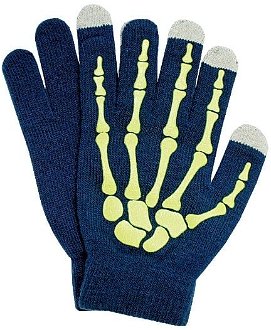 Semiline Unisex's Smartphone Gloves 0178-6 Green/Navy Blue 2