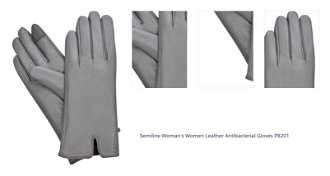 Semiline Woman's Women Leather Antibacterial Gloves P8201 1