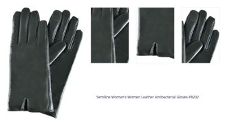 Semiline Woman's Women Leather Antibacterial Gloves P8202 1