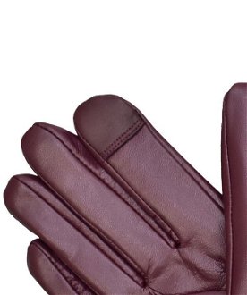 Semiline Woman's Women Leather Antibacterial Gloves P8205-3 6