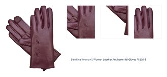Semiline Woman's Women Leather Antibacterial Gloves P8205-3 1