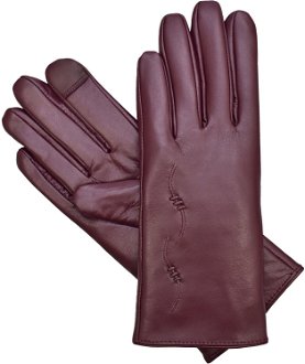 Semiline Woman's Women Leather Antibacterial Gloves P8205-3 2