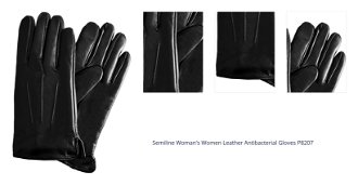 Semiline Woman's Women Leather Antibacterial Gloves P8207 1