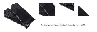 Semiline Woman's Women Leather Antibacterial Gloves P8209 1