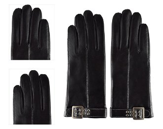Semiline Woman's Women Leather Antibacterial Gloves P8210 4