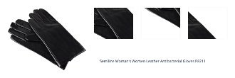 Semiline Woman's Women Leather Antibacterial Gloves P8211 1