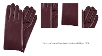 Semiline Woman's Women Leather Antibacterial Gloves P8212 1