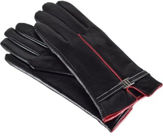 Semiline Woman's Women Leather Antibacterial Gloves P8214 2