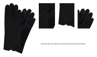 Semiline Woman's Women Suede Antibacterial Gloves P8204 1