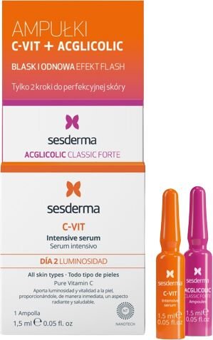 Sesderma Flash Treatment (1X agglicolic 1,5 ml + 1X C-VIT 1,5 ml)
