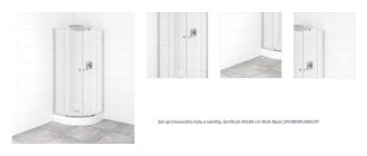 Set sprchovacieho kúta a vaničky, štvrťkruh 80x80 cm Multi Basic SIKOBKMUS80CRT 1