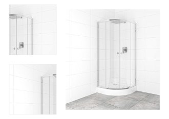 Set sprchovacieho kúta a vaničky, štvrťkruh 80x80 cm Multi Basic SIKOBKMUS80CRT 4