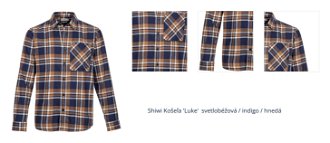 Shiwi Košeľa 'Luke'  svetlobéžová / indigo / hnedá 1