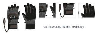 Ski Gloves Kilpi SKIMI-U Dark Grey 1