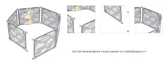 SKIP HOP Ohrádka/zábrana s hracím panelom 2v1 rozšíriteľná grey 6 m+ 1