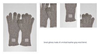 Smart gloves made of a knitted heather grey wool blend 1