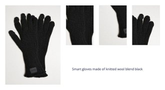 Smart gloves made of knitted wool blend black 1