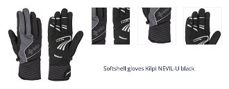 Softshell gloves Kilpi NEVIL-U black 1