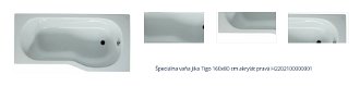 Špeciálna vaňa Jika Tigo 160x80 cm akrylát pravá H2202100000001 1