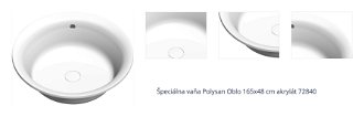 Špeciálna vaňa Polysan Oblo 165x48 cm akrylát 72840 1