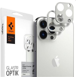 Spigen ochranné sklo na fotoaparát pre iPhone 13 Pro, 13 Pro Max, strieborná