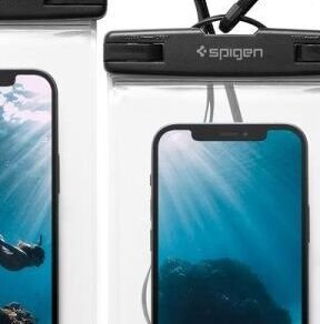 Univerzálne vodeodolné puzdro Spigen Velo A601 pre smartfóny, 2 kusy, transparentná 5