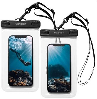 Univerzálne vodeodolné puzdro Spigen Velo A601 pre smartfóny, 2 kusy, transparentná