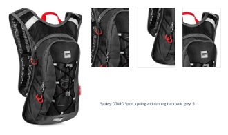 Spokey OTARO Sport, cycling and running backpack, grey, 5 l 1