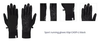 Sport running gloves Kilpi CASPI-U black 1