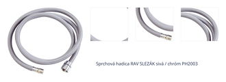 Sprchová hadica RAV SLEZÁK sivá / chróm PH2003 1