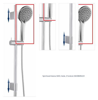 Sprchová hlavica SIKO, šedá, 3 funkcie SIKOBSRS231 1
