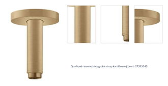 Sprchové rameno Hansgrohe strop kartáčovaný bronz 27393140 1