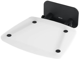 Sprchové sedátko Ravak OVO B sklopné š. 36 cm priesvitne biela / čierna B8F0000060