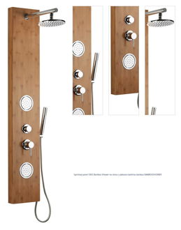 Sprchový panel SIKO Bamboo Shower na stenu s pákovou batériou bambus BAMBOOSHOWER 1