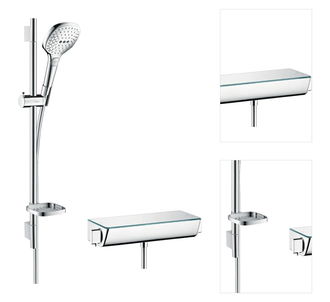 Sprchový systém Hansgrohe Raindance Select E na stěnu s termostatickou batériou biela/chróm 27038400 3