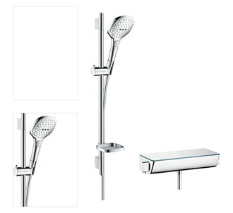 Sprchový systém Hansgrohe Raindance Select E na stěnu s termostatickou batériou biela/chróm 27038400 4