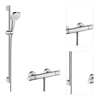 Sprchový systém Hansgrohe Raindance Select E na stěnu s termostatickou batériou biela/chróm 27082400 3