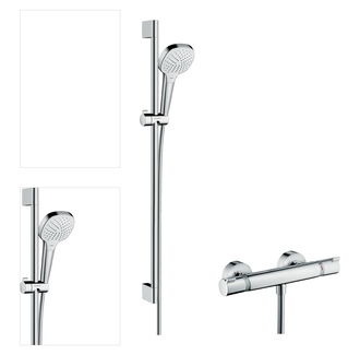 Sprchový systém Hansgrohe Raindance Select E na stěnu s termostatickou batériou biela/chróm 27082400 4