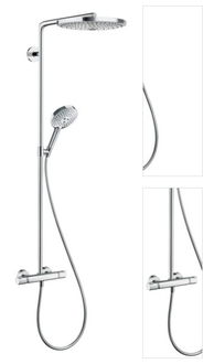 Sprchový systém Hansgrohe Raindance Select S na stěnu s termostatickou batériou biela/chróm 27133400 3