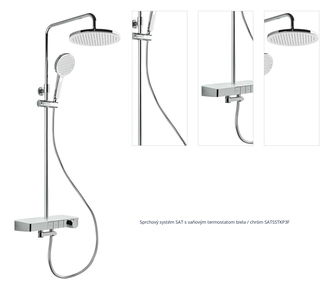 Sprchový systém SAT s vaňovým termostatom biela / chróm SATSSTKP3F 1