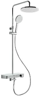 Sprchový systém SAT s vaňovým termostatom biela / chróm SATSSTKP3F
