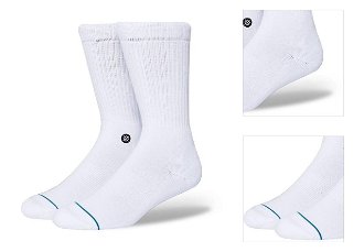 Stance Icon White Black - Pánske - Ponožky Stance - Biele - M311D14ICO-WHB - Veľkosť: 35-37 3