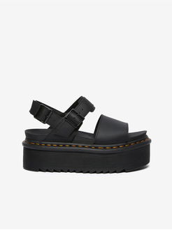 Čierne dámske sandále na platforme Dr. Martens Voss Quad