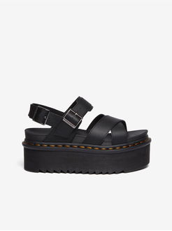 Čierne dámske sandále na platforme Dr. Martens Voss Ii Quad