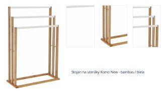 Stojan na uteráky Komo New - bambus / biela 1