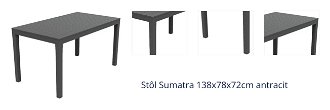 Stôl Sumatra 138x78x72cm antracit 1